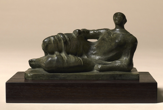 Henry Moore, 'Reclining Figure,' 1945, bronze with green patina, to be offered by London Modern British dealer Offer Waterman at the European Fine Art fair in Maastricht priced at £450,000 ($713,450). Image courtesy Offer Waterman and TEFAF.